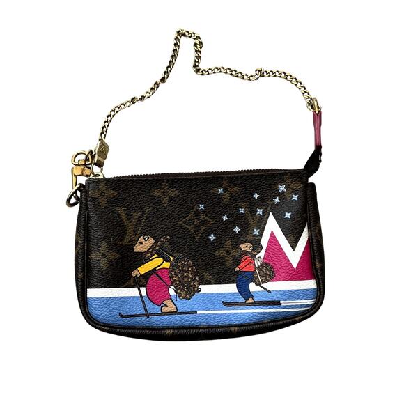 Louis Vuitton Monogram Christmas Bears Mini Accessories Pochette Bag - Picture 1 of 12